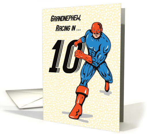 Grandnephew 10th Birthday Superhero card (1688360)