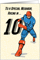 Special Neighbor 10th Birthday Superhero card