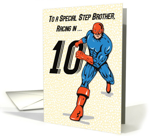 Special Step Brother 10th Birthday Superhero card (1688368)