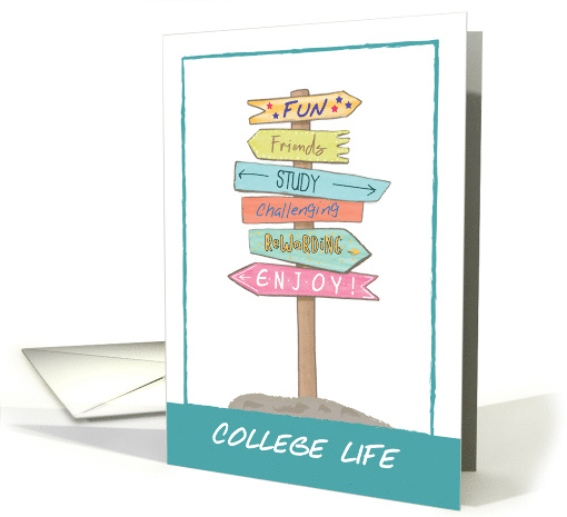 Good Luck as You Begin College with Direction Signs card (1692706)