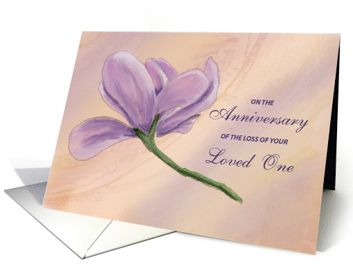 Anniversary of Loss of Loved One Single Purple Flower card (1693796)