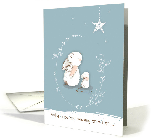 Missing You in Holidays Cute Bunnies Wishing on a Star card (1693844)