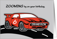 Grandson Birthday Age 6 Red Sports Car card