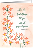 Christian Encouragement Hope Joy and Peace Simple Flowers card