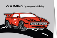 Birthday Age 5 Red Sports Car card