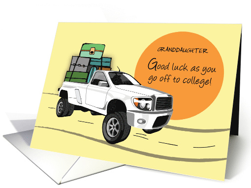 Off to College in Pick Up Truck with Luggage card (1697070)