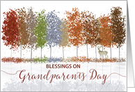 Grandparents Day Religious Blessings Trees and Lone Deer card