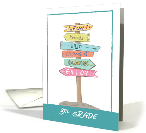 Starting 3rd Grade Back to School Good Luck Signs card (1698436)