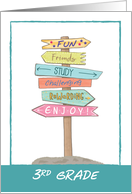Starting 3rd Grade Back to School Good Luck Signs card