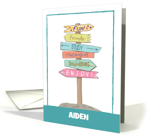 Custom Name Back to School Good Luck Signs card (1698450)