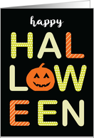 Happy Halloween Bold Colorful Letters on Black card