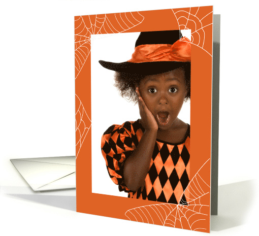 Halloween Orange Frame Photo Card Spider Web card (1699604)
