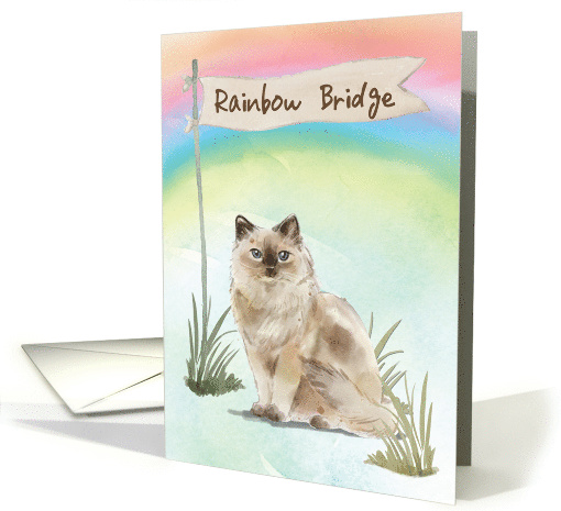 Ragdoll Cat Pet Sympathy Over Rainbow Bridge card (1701052)