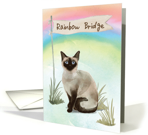 Siamese Cat Pet Sympathy Over Rainbow Bridge card (1701056)