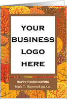 Thanksgiving Business Custom Photo and Name with Bright Fall Trees card