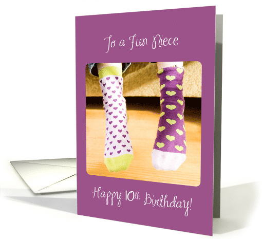 Niece 10th Birthday Crazy Socks card (1707280)