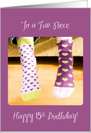 Niece 15th Birthday Crazy Socks card