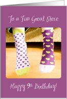 Great Niece 9th Birthday Crazy Socks card