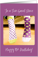 Great Niece 15th Birthday Crazy Socks card