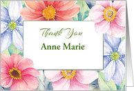Religious Customizable Thank You for Serving Large Flowers card