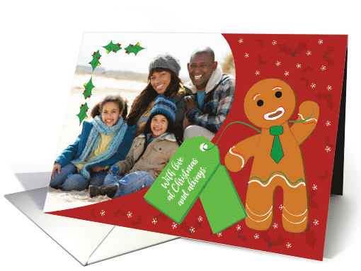Custom Photo Christmas Gingerbread Man With Love card (1708500)