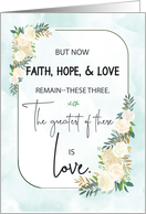 Religious Wedding Anniversary Faith Hope and Love Cream Roses card