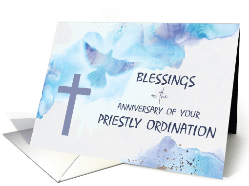 Priest Ordination Anniversary Blessings Purple Cross Blue... (1708806)