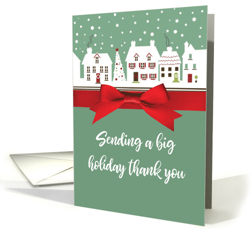 Christmas Thank You Wrapped Up Light Green with Red Bow card (1708808)