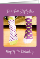 Step Sister 7th Birthday Crazy Socks card