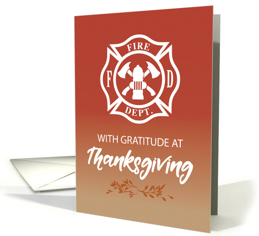 Firefighter Thanksgiving Blessings Thank You Emblem on... (1709436)