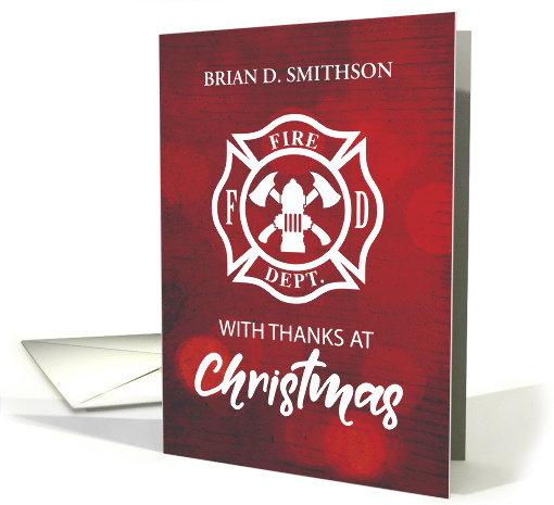 Custom Name Firefighter Christmas Blessings Thank You... (1709618)