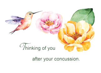 After Concussion Thinking of You Flowers and Hummingbird