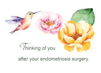 Endometriosis Surgery Thinking of You Flowers and Hummingbird