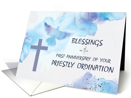 Priest 1st First Ordination Anniversary Blessings Blue... (1710158)