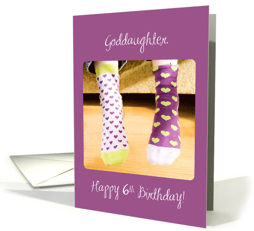 Goddaughter 6th Birthday Crazy Socks card (1710200)