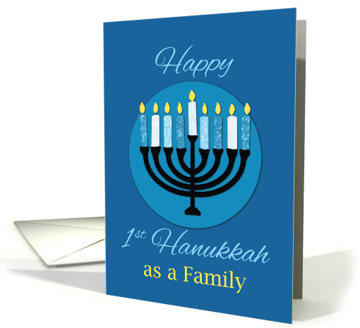 As a Family First Hanukkah Menorah on Dark Blue card (1710412)