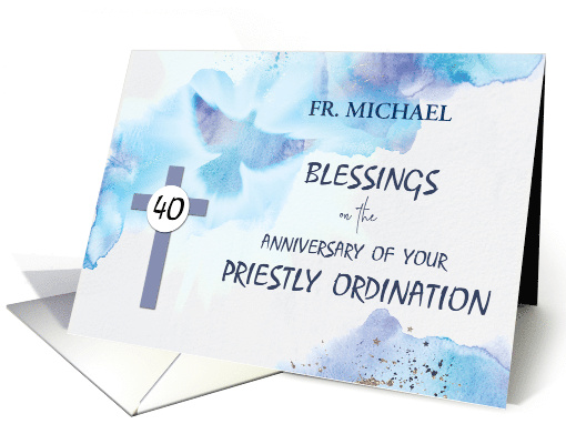 Custom Name Priest 40th Ordination Anniversary Blessings... (1710862)