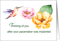 Pacemaker Thinking of You Flowers and Hummingbird card