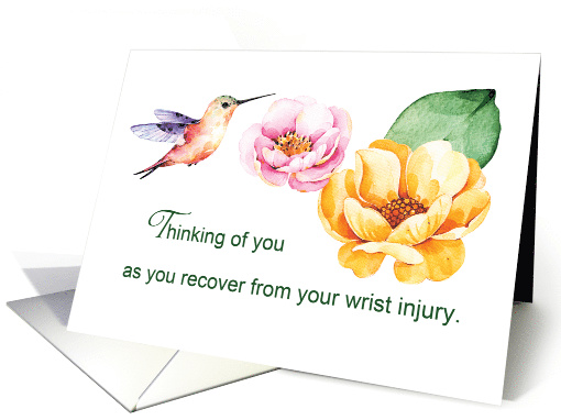 Wrist Injury Thinking of You Flowers and Hummingbird card (1710894)