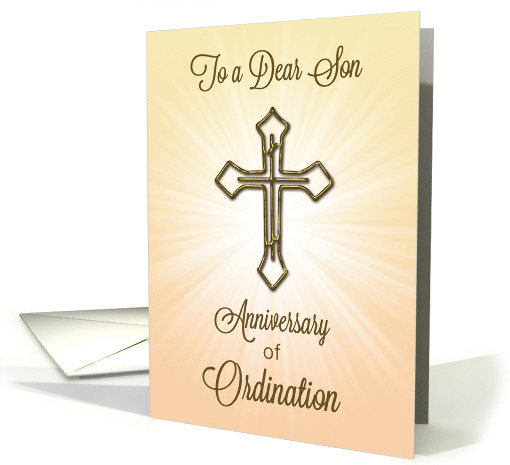 Son Anniversary of Ordination with Cross on Starburst card (1711170)