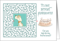 Granddaughter Amazing Birthday Puzzle Maze with Dog and Bones card