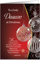 Deacon Christmas Bible Quote Ornaments on Red Black card