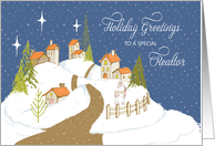 TO Realtor Christmas Cozy Houses in Snow card