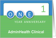 One 1 Year Employee Anniversary with Circles Business Congratulations card