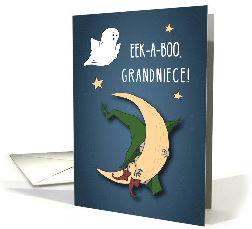 Grandniece First Halloween Baby Peek A Boo Witch with Ghost card