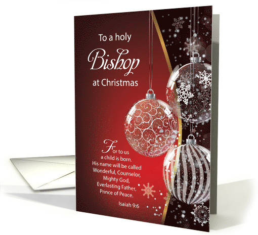 Bishop Christmas Bible Quote Ornaments on Red Black card (1712454)