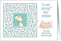 Great Grandson Amazing Birthday Puzzle Maze with Dog and Bones card