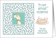 Stepbrother Amazing Birthday Puzzle Maze with Dog and Bones card