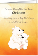 Daughter in Law Custom Name Mother’s Day Bear Hugs For You card