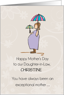 Daughter in Law Mothers Day Custom Name Pregnant Mom card